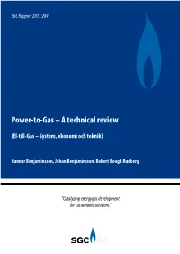 Power-To-Gas – a Technical Review
