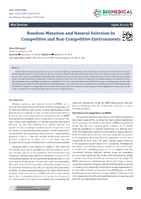 Random Mutation and Natural Selection in Competitive and Non-Competitive Environments