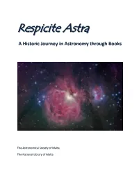 Respicite Astra: a Historic Journey in Astronomy Through Books