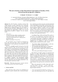 The New Structure of the International Association of Geodesy (IAG) Viewed from the Perspective of History