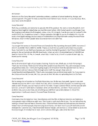 This Transcript Was Exported on May 21, 2020 - View Latest Version Here