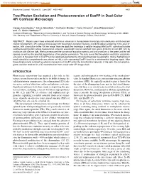 Two-Photon Excitation and Photoconversion of Eosfp in Dual-Color 4Pi Confocal Microscopy