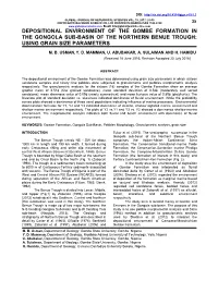 Depositional Environment of the Gombe Formation in the Gongola Sub-Basin of the Northern Benue Trough: Using Grain Size Parameters