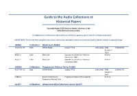 Guide to the Audio Collections at Historical Papers