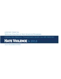 Hate Violence in 2013
