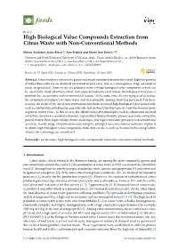 High Biological Value Compounds Extraction from Citrus Waste with Non-Conventional Methods