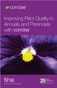 Improving Plant Quality in Annuals and Perennials with Concise™