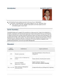 Introduction SUCHETA SHETTY