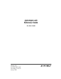QIO/SQIO API Reference Guide