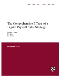 The Comprehensive Effects of a Digital Paywall Sales Strategy