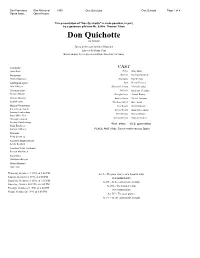 Don Quichotte Don Quixote Page 1 of 4 Opera Assn