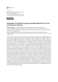 Geographical Traceability in Grapes: Possible Applications of Trace and Ultratrace Elements