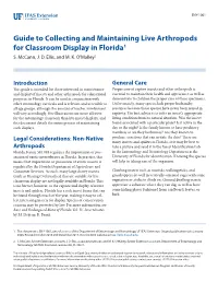 Guide to Collecting and Maintaining Live Arthropods for Classroom Display in Florida1 S
