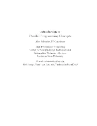 Introduction to Parallel Programming Concepts