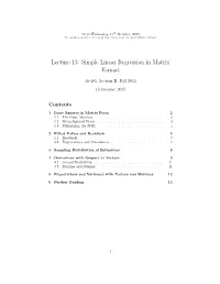 Lecture 13: Simple Linear Regression in Matrix Format