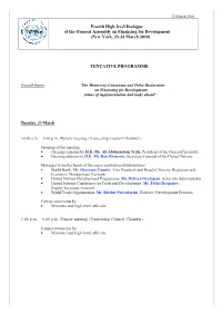 Tentative Programme