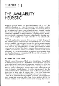 The Availability Heuristic