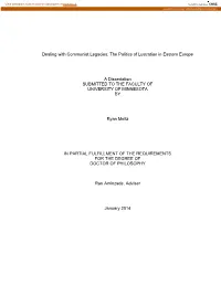 The Politics of Lustration in Eastern Europe a Dissertation