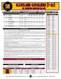 2019-20 Cleveland Cavaliers Game Notes Follow @Cavsnotes on Twitter Regular Season Game # 29 Home Game # 15