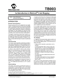 An Introduction to Keeloq Code Hopping