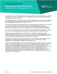 Disclosure SEI Target Date Collective Trust