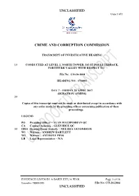 Evidence Given by Andrew John Bartlett and Anthony James Pink