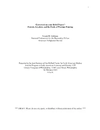 “Extracts from Some Rebel Papers”: Patriots, Loyalists, and the Perils of Wartime Printing