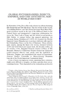 Global Entomologies: Insects, Empires, and the ‘Synthetic Age’ *