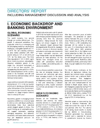 I. Economic Backdrop and Banking Environment