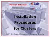 Installation Procedures for Clusters