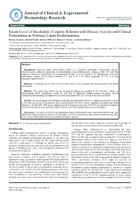 Serum Level of Interleukin 33 and Its Relation with Disease Activity And