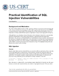 SQL Injection Vulnerabilities