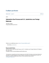 Substantive Due Process and U.S. Jurisdiction Over Foreign Nationals