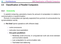 2.5 Classification of Parallel Computers