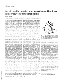 Do Ultrastable Proteins from Hyperthermophiles Have High Or Low Conformational Rigidity?