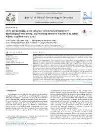 Does Institutionalization Influence Perceived Metamemory
