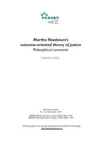 Martha Nussbaum's Outcome-Oriented Theory of Justice