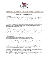Spinning and Weaving of Flax and Wool