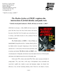 The Heebie-Jeebies at CBGB's Explores the Intersection of Jewish