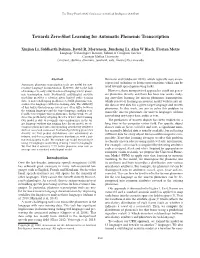 Towards Zero-Shot Learning for Automatic Phonemic Transcription