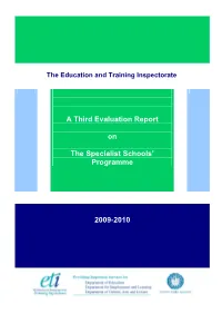 A Third Evaluation Report on the Specialist Schools' Programme