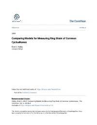 Comparing Models for Measuring Ring Strain of Common Cycloalkanes