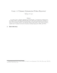 Coopr: a Common Optimization Python Repository