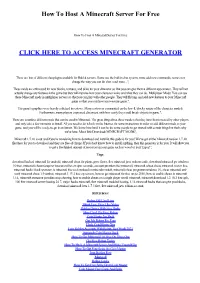 How to Host a Minecraft Server for Free