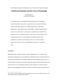 Intellectual Humility and the Curse of Knowledge