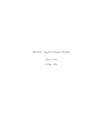 Stat331: Applied Linear Models