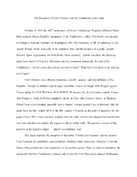 The Reception of Cato Uticensis and the Confederate Lost Cause