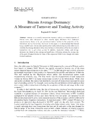 Bitcoin Average Dormancy: a Measure of Turnover and Trading Activity