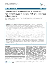 Comparison of Oral Microbiota in Tumor and Non-Tumor Tissues Of
