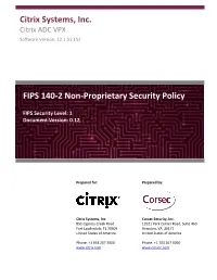 FIPS 140-2 Non-Proprietary Security Policy